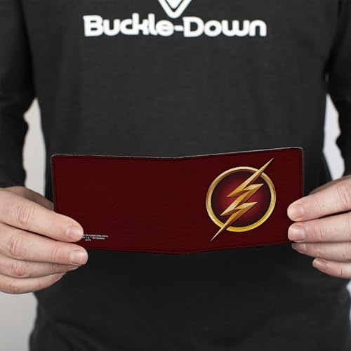 Image of Buckle-Down Men's Buckle-down Pu Bifold Bi Fold Wallet, Maroon, 4.0 x 3.5 US