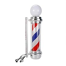 32/28 Barber Pole LED Light,Classic Style Hair Salon Barber Shop Open Sign, Wall Mount Rotating Red White Blue LED Strips 32