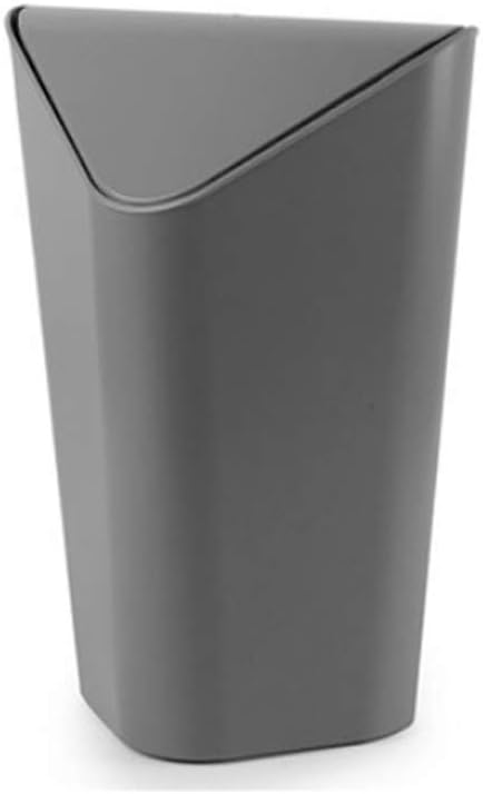 Trash Can Trash Can Desktop Waste Bin Creative Triangle Shaped Trash Home Shake Cover Trash Dust Bin Waste Can For Living Room Waste bin (Color : Gray)