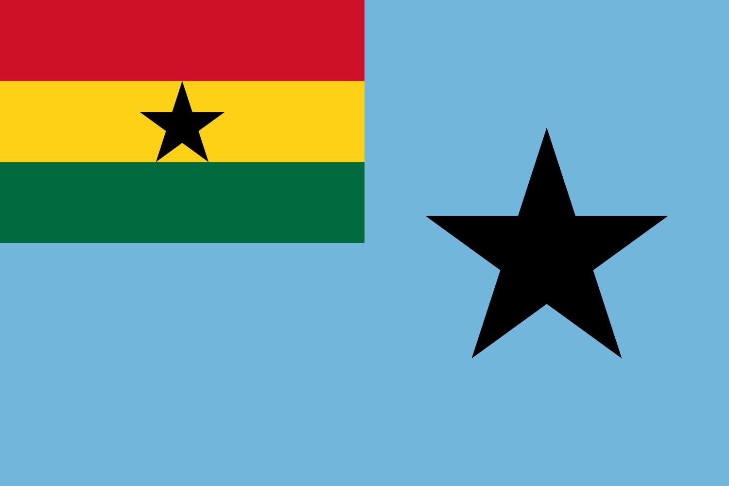Drapeau Civil Air Ensign of Ghana XL pavillon paysage extérieur pour mât