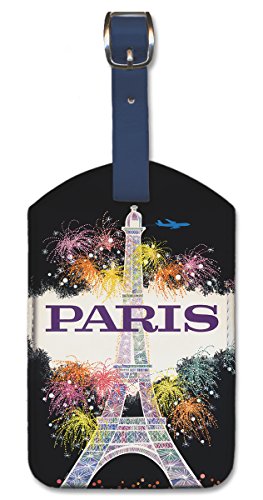 Image of Pacifica Island Art Leatherette Luggage Baggage Tag - Paris by David Klein