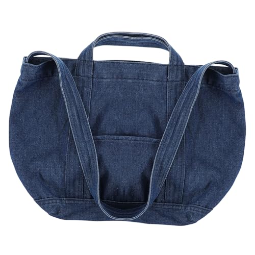Retro Denim Fabric Crossbody Bag Large Capacity Lightweight Shoulder Purse for Women Stylish Vintage Tote Handbag