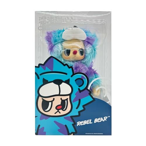 Pop CUPPO - Orso Rebel Hairy Mon, peluche a sorpresa in bicchiere da collezione, personaggio con texture a pelo lungo, accessorio di design urbano e moderno, statuetta con morbidi dettagli ricamati