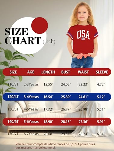 Image of Ithalt Toddler Boys Girls American Flag Shirts 4th of July Tshirt Kids USA Patriotic Tee Independence Day Outfit(3-7y)