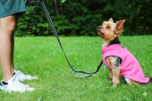 Image of JACKO & CO - Fleece Vest Dog Sweater with Leash Ring - Soft, Warm & Lightweight Pullover Coat for Small & Medium Dogs, Puppies & Cats - Cozy Fall /Winter /Spring Pet Jacket (Pink, Small 4-6lbs)