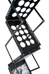 Signworld Pop-up Literature/Brochure/Magazine Display Rack Floor Standing Black 6 Pockets Zed