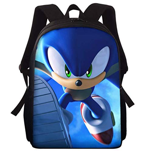 Tierische Igel Schultasche Klassisches Spiel Sonic The Hedgehog Design Studenten Schultaschen Cartoon Anime Vorschule Büchertaschen Rucksack 15inch