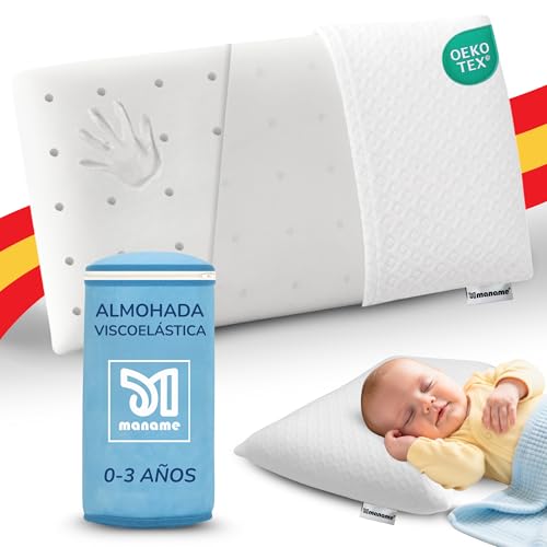 Almohada Bebe Plagiocefalia Antiahogo Viscoelástica Antireflujo 0-3 Años Almohada Cuna Infantil Ergonómica Transpirable Doble Funda Antimoho Antiácaros Almohada Niños 1-2-3 Años. Baby Pat Pillow