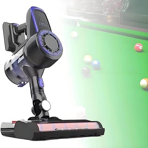 Cordless Billiard Table Cloth Cleaner, 240W Electric Vacuum Brush with LED Light, 22kPa Suction Power for Pool Table Maintenance, Green Cloth Care Tool