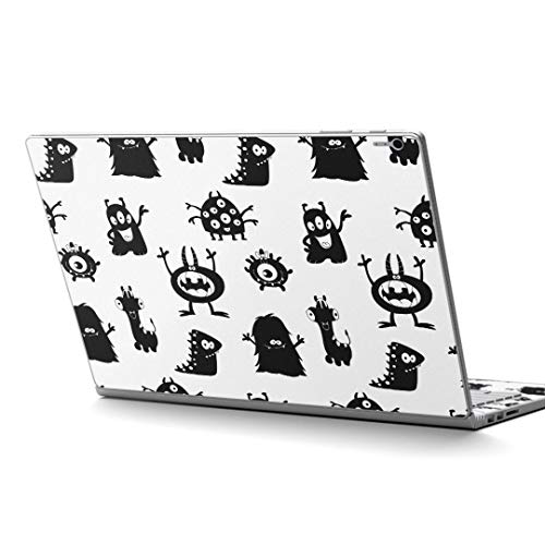 igsticker Surface Book / Book2 / Book3 13.5inch ブック2 専用 スキンシール サーフェス ブック2 カバー ケース フィルム ステッカー アクセサリー 保護 008371 アニマル 白黒 モンスター 模様