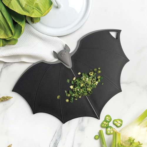 ’OTOTO Batty Faltbares Schneidebrett – gruseliges Halloween-Küchenzubehör, lustige Küchenhelfer, Gothic-Küchenzubehör, Gothic-Küchenzubehör, Gothic-Geschenke, Kunststoff-Schneidebretter