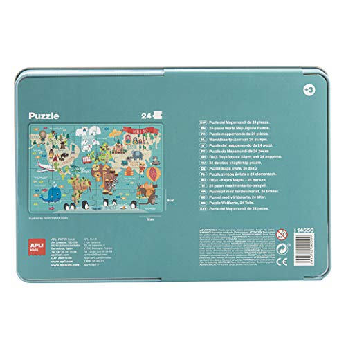 Apli kids 14550 Motif Carte du Monde par Martina Hogan Puzzle 24 pièces - vue 2
