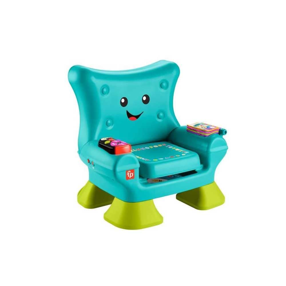 Fisher-Price Juguete Educativo Divertido para niños pequeños, Silla de Aprendizaje Divertida, Color Turquesa, con música y Diferentes Actividades para niños a Partir de 1 año, inglés (Reino Unido),