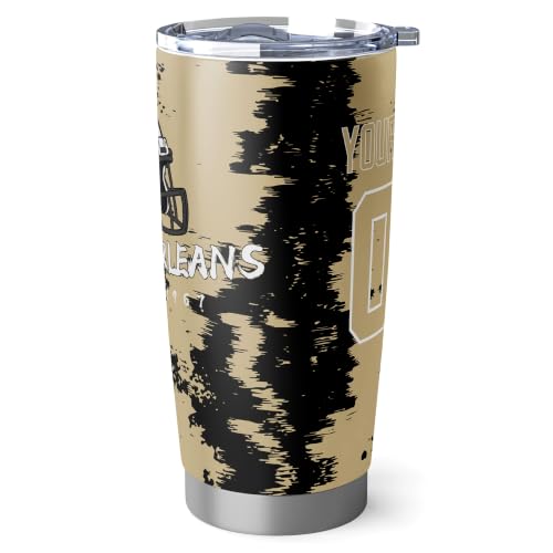 Image of ANTKING New Orleans Tumbler 20oz Travel Mug Custom Number Name Gifts