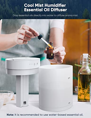 Xburan Cool Mist Humidifiers For Bedroom, 3.5L Top-Fill Air Humidifier & Essential Oil Diffuser With Ambient Light, 3 Mist Levels, Quiet Operation, 32-Hour Duration, Humidifiers For Large Room Baby Plants,White #TOP5