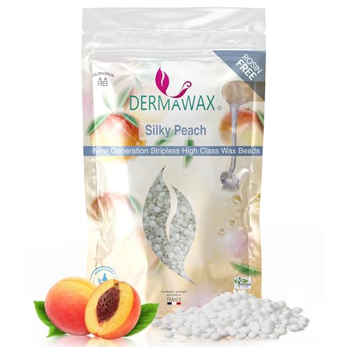 Dermawax Professional Hard Wax Beads- Full Body Stripless Depilatory Waxing Film Wax Less Pain Formula Hair Removal of Face Legs Armpit Bikini Line (800 g (Pack of 1), Silky Peach)