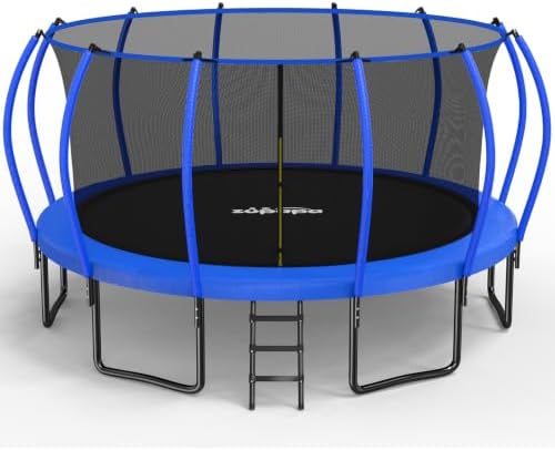 Zupapa 1600LBS No-Gap Design 16 15 14FT Trampoline with Net and Ladder