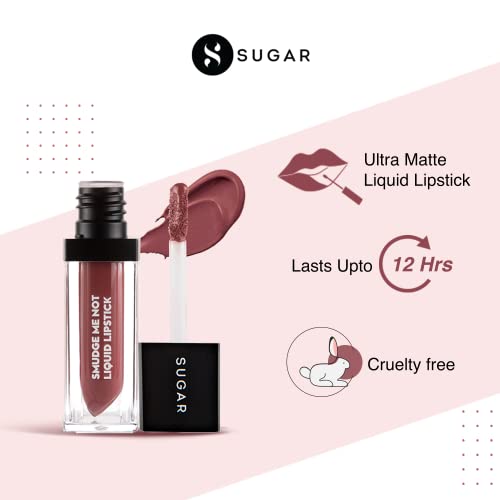 Image of SUGAR Cosmetics Smudge Me Not Liquid Lipsticks for Women | Transferproof & Waterproof | Lasts 12+ Hours | Matte Lipstick | 4.5ml - 26 Rose Repose (Peach Pink)