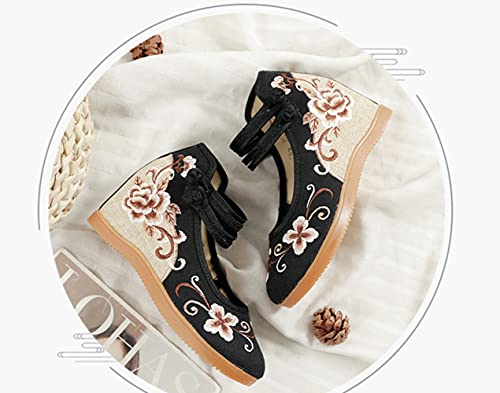 Embroidered Cloth Shoes Comfortable Round Toe Loafers Chinese Canvas Shoes Mary Jane Shoes4