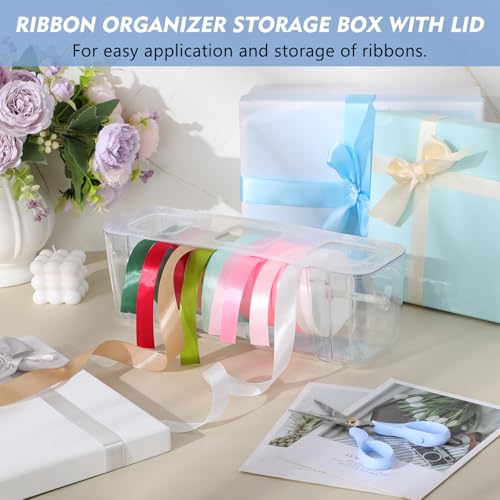 Image of 1 Pcs Ribbon Organizer Storage Craft Ribbon Holder Plastic Craft Room Organization for DIY Tape Sewing Spool Flower Shop Art Gift Wrapping Supplies