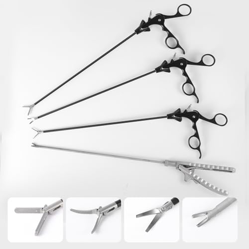 Image of Laparoscopic Training Instruments Set, Surgery Tools for Basic Skills | With Needle Holder, Maryland Dissector, Fenestrated Grasper, Curved Scissors for Medical Students, Surgical Skills Lab, FLS