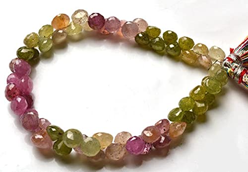 Saphir multicolore véritable en perles oignon facettées de qualité joaillerie