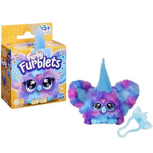 Furby Furblets Luv-Lee Mini, K-POP Musik & Sätze in Furbisch (über 45 Geräusche), Kuscheltier in Pink-Lila-Blau, für Kinder ab 6 Jahren