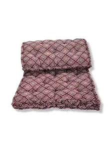 Adim's Thick 5-Inch Cotton Mattress | Gadda Medium Firm Soft Cotton Quilt Mattress | Rectangle Type Single Bed Mattress (3X6 ft or 72X36X5 Inches) Maroon Embroidery Design