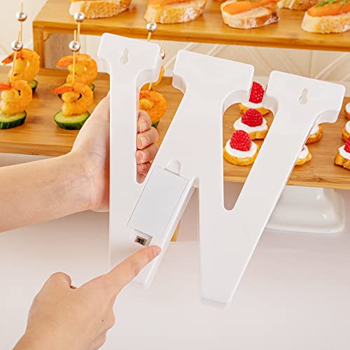 Image of Restaurantware Illumify 8.7 x 1.2 x 8.7 Inch Light Up Letter 1 Durable Marquee LED Light - Letter W Touchproof White Plastic Party Light Keyhole Slot For Parties Weddings Or Special Events