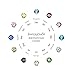 JewelrieShop Women Stud Earrings Set Tiny Small Colorful Earings Stainless Steel Post Earrings Hypoallergenic CZ Birthstone Ear Studs (12 pairs,4mm)