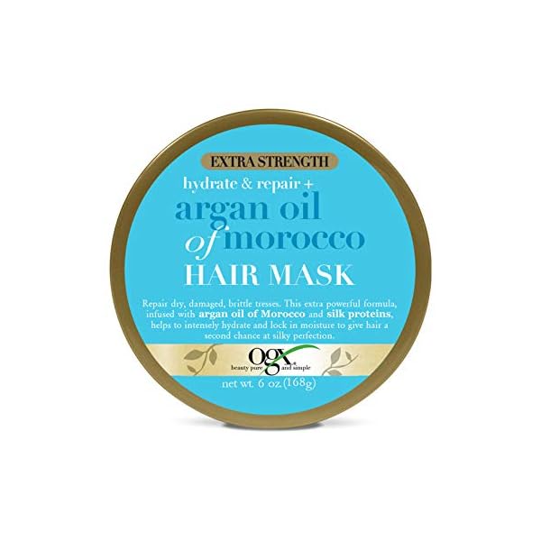 OGX Extra Strength Hydrate Repair + Argan Oil of Morocco Hair Mask Deep Moisturizing Conditioning Treatment, Citrus, 6 Ounce