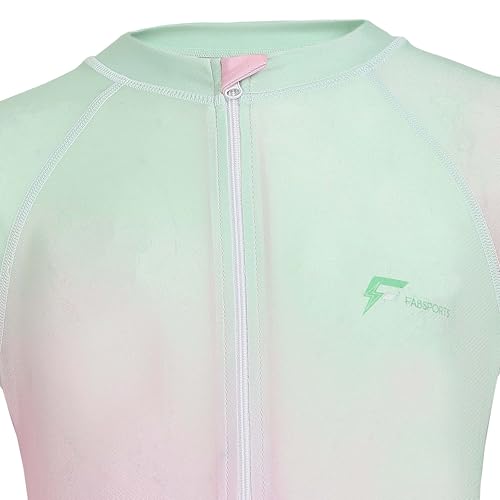 Image of FABSPORTS Kids Swimsuit Set Printed One-Piece Swimwear for Boys & Girls, Half Sleeve Bathing Suit, Comfortable Swimming Costume for Children, 2-12 Years