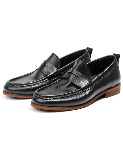Penny Loafers for Men - Genuine Leather Casual Slip On Mens Loafers Driving Moccasins with Coin Slot | Formal Dress Shoes for Office & Weddings 709-53
