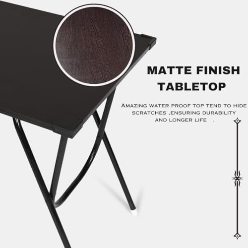 LMZ Multipurpose Portable & Foldable Black Wooden Table Desk for Home & Office (60D x 90W x 75H Centimeters) - Image 3