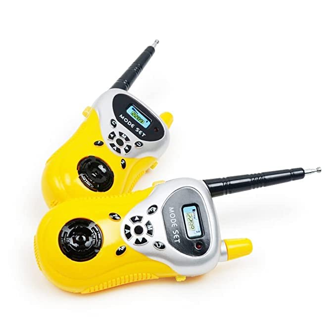 VGRASSP 2 Way Walkie Talkie Toys for Kids Radio Toy for Boys Girls with Up to 20 Meter Outside Range - Yellow Color