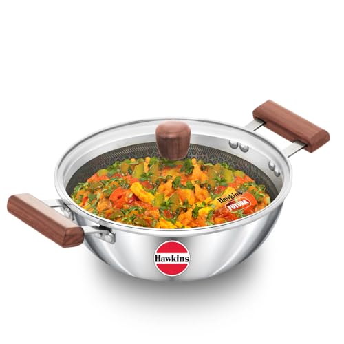 Hawkins 2.5 Litre Deep Kadhai, Triply Stainless Steel Shielded Nonstick Deep-Fry Pan with Rosewood Handle, Honeycomb Non Stick Induction Kadai, Silver (NSDK25G) (B0CWNWH7XG) Amazon Price History, Amazon Price Tracker