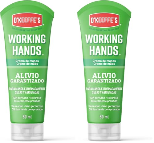 O`Keeffes Working Hands - Crema para manos secas y agrietadas - Tubo 80ml (Paquete de 2)