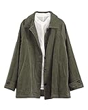Minibee Women's Corduroy Jackets Long Sleeve Coats Button Down Outwear Tops with Pockets