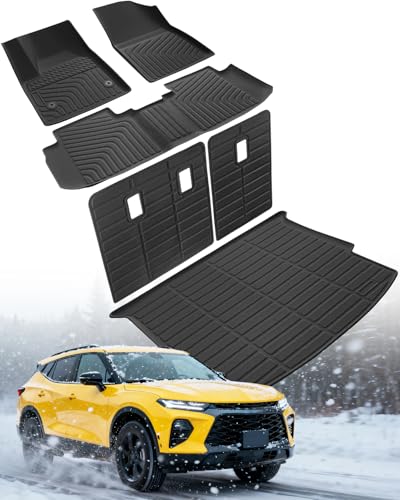 BAMACAR Floor Mats Backrest Cargo Liner for Chevy Blazer 2019-2025 Gas Only (Not EV Not Trailblazer) Car Accessories All Weather Rubber Carpet for Chevrolet Base/L/LS/LT 2024 2023 2022 2021 2020