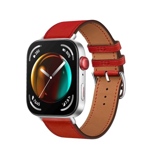 Correa de cuero vacuna SAAWEE para Huawei Watch Fit 3 que evita alergias