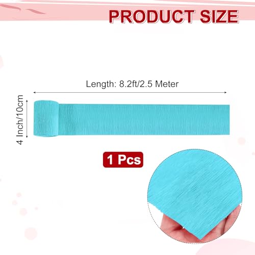 Image of MECCANIXITY Crepe Paper Roll 8.2ft Long 4 Inch Wide for Wedding Ceremony Various Large Festivals Decoration, Blue