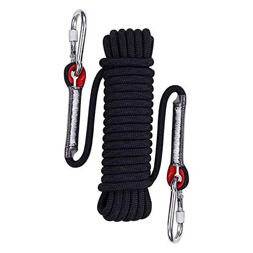 EKKJNQ Outdoor-Kletterseil Länge 10m/15Mm/20m30M/50m mit 2 Ösen Outdoor-Kletterseil hochfestes Sicherheitsseil nylongeflochtenes Seil Rettungsseil Feuerwehr-Rettungsfallschirmseil (10M)
