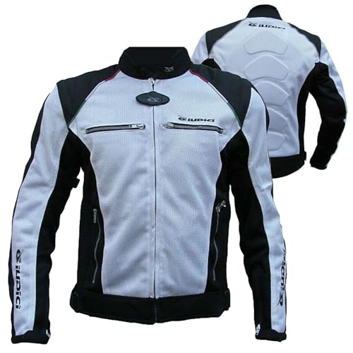 PRO FUTURE Giacca Giubbotto Moto Estiva Traforata Impermeabile Smanicabile Giudici (XL, BIANCA)