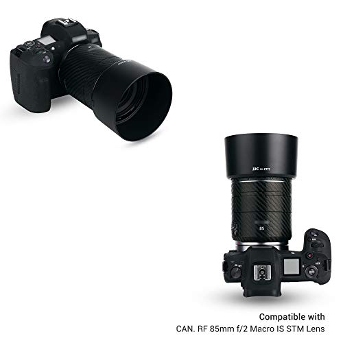 JJC ET-77 Gegenlichtblende kompatibel mit Canon RF 85 mm F2 Makro is STM Objektiv + EOS R R5 R6 RP Ra C70 Kamera – Bild 3
