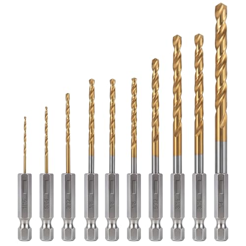Zynfylus 10 Pcs Cobalt Drill Bits Set 1/16'-1/4',...