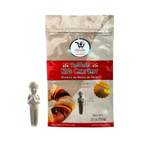 Plastic Baby Figure (100 Pieces Aprox) Oven Resistant For Rosca De Reyes, King Cake Mardi Gras, Baby Shower Games And Decoration-King Cake Baby