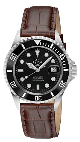 GV2 Men's Liguria Swiss Automatic Watch, Genuine Italian Leather Strap