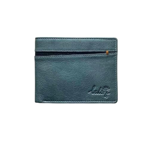 Balona Genuine Leather Anti-theft RFID-Blocking Bifold Card and Coin Pocket Wallet Slim Fit Credit Card Case for Men (Card Bifold, Bluish Grey Italian Fine Milled Nappa)