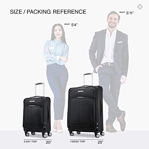 Image of Samsonite Solyte DLX Softside Expandable Luggage with Spinner Wheels, Midnight Black, 2-Piece Set (20 /25)