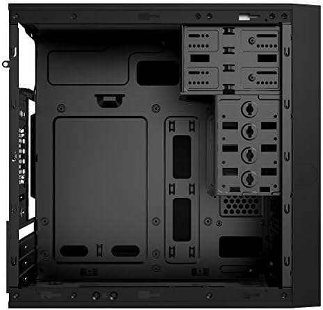 CiT Work PC Case, Micro-ATX, Minimalist Design, Spacious Interior, Room To Mount Three Fans, Two USB Ports Included, A High Performance Chassis For Home and Office Environments | Black